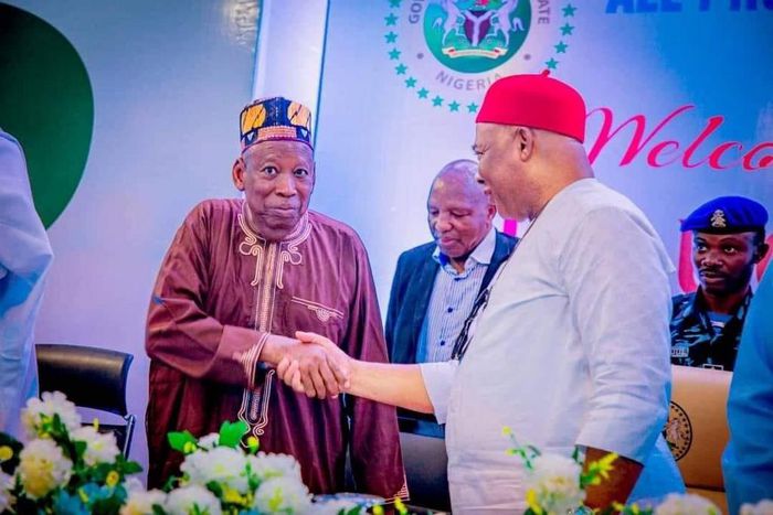 APC National Chairman, Ganduje inaugurates the party's campaign council for Imo governorship election. [Twitter:@ONsogbu]