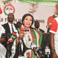 From left, Peoples Democratic Party (PDP), Deputy Governorship Candidate, Funke Akindele; Wife of PDP Presidential Candidate, Hajia Titi Abubakar and PDP Governorship Candidate in Lagos, Dr Abdul-Azeez Adediran during the PDP Lagos State Female Town Ha...