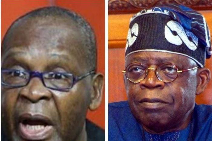 Lagos APC chieftain, Joe Igbokwe and President-elect, Asiwaju Bola Tinubu. [ND]