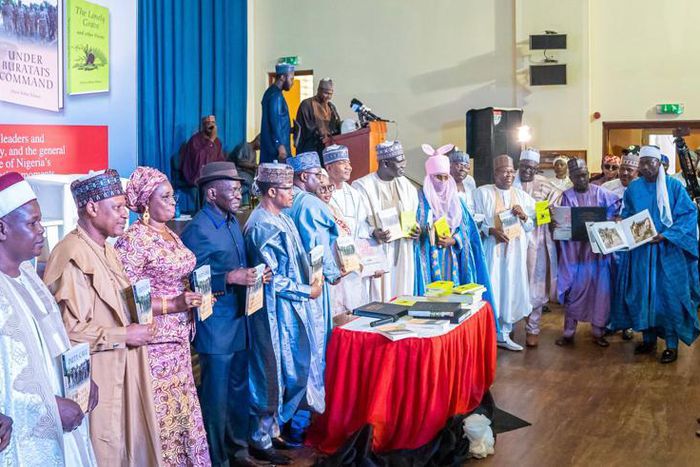 A cross section of eminent Nigerians at the launching of three books authored by Mall. Jibrin Baba Ndace, a veteran defence correspondent on Saturday, May 13, 2023. [Ndace]