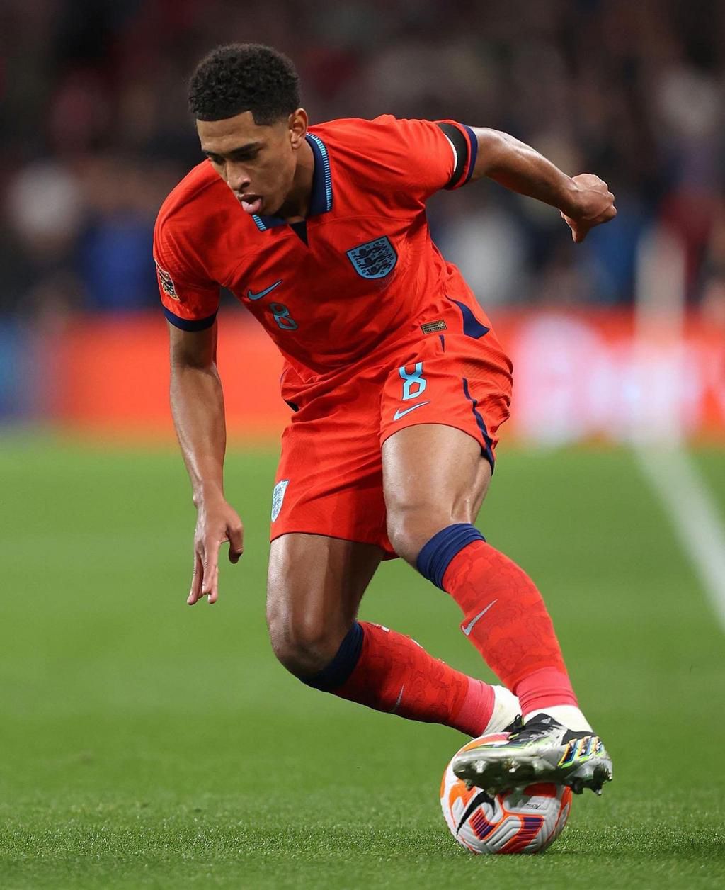 Jude Bellingham in action for England