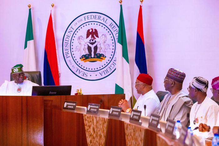 President Bola Tinubu meets with APC Governors at the Presidential Villa in Abuja. [Presidency]