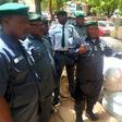 The Nigeria Customs Service Area Controller of Kebbi, Dr Ben Oramalugo, displaying intercepted donkey meat and skins in Birnin Kebbi on Friday, May 19, 2023. [NAN]