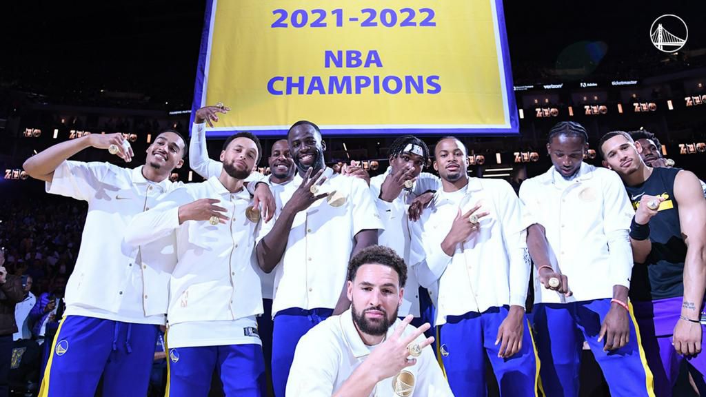 The Golden State Warriors received their title rings and then beat up the Los Angeles Lakers to start the new season.