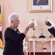 US-ambassador-to-Uganda-Deborah-Malac-makes-a-toasts-with-President-Museveni-at-State-House-recently