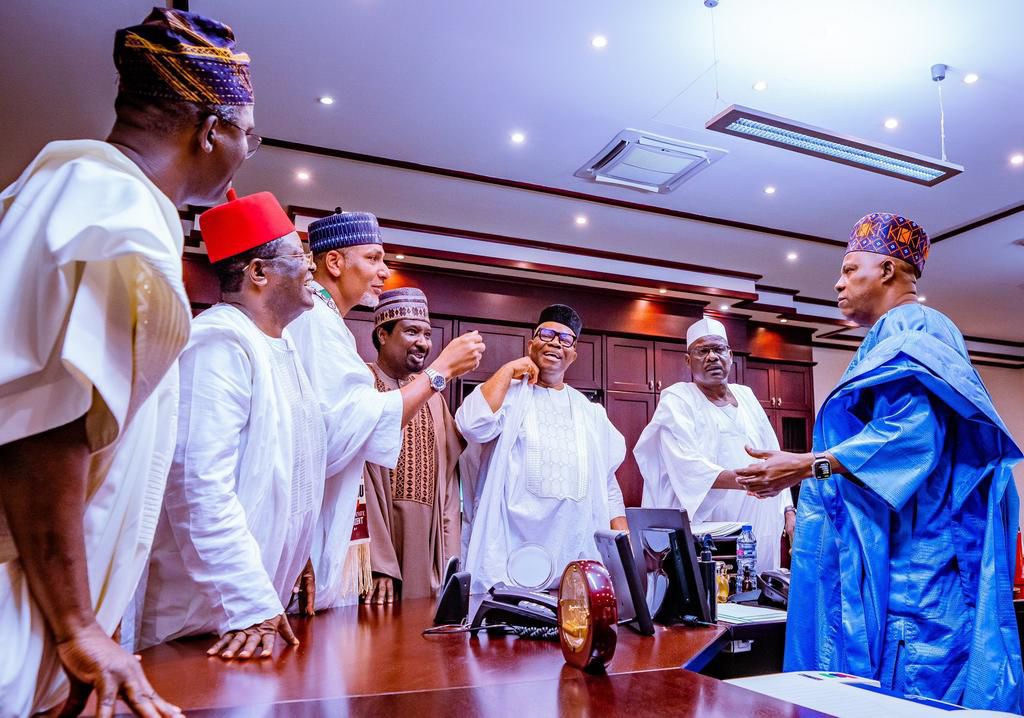 Vice president Kashim Shettima will today hold the first National Economic Council meeting of the Bola Tinubu administration [Twitter/Bashir Ahmed]