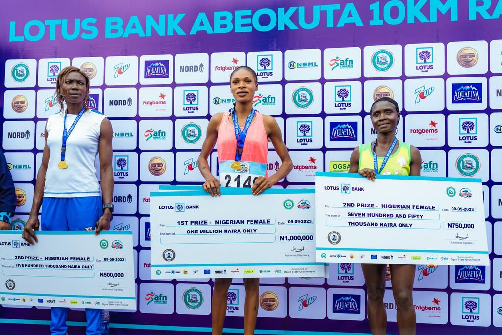 The Nigerian Winners at the Lotus Bank Abeokuta 10km Race
