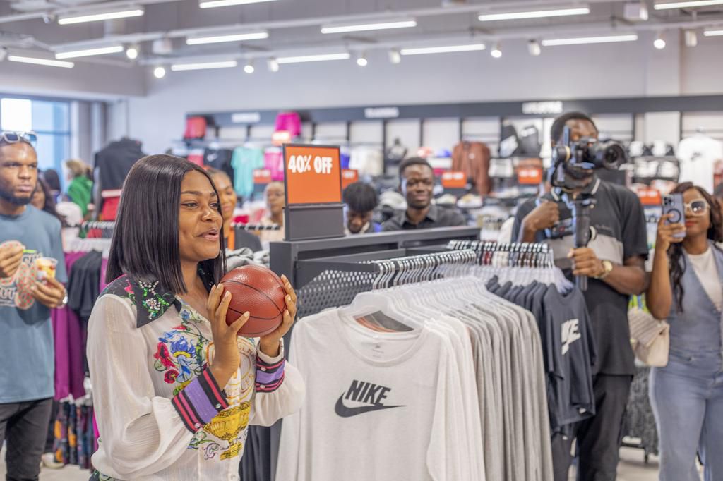 Guests played games at the launch of Nike's store in Lekki
