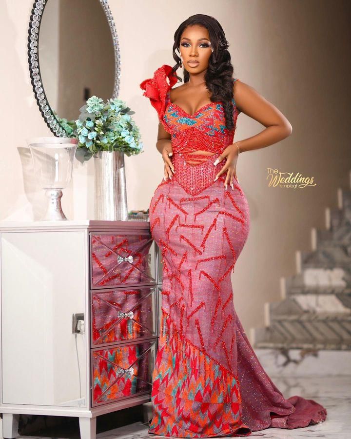 Brides in kente outfits