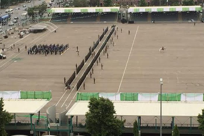 Eagle Square Abuja wears new looks on eve of Tinubu's inauguration. [Twitter:@abdullahayofel]