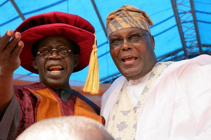 Former Lagos State governor, Bola Tinubu (left) with former vice president, Atiku Abubakar (right)