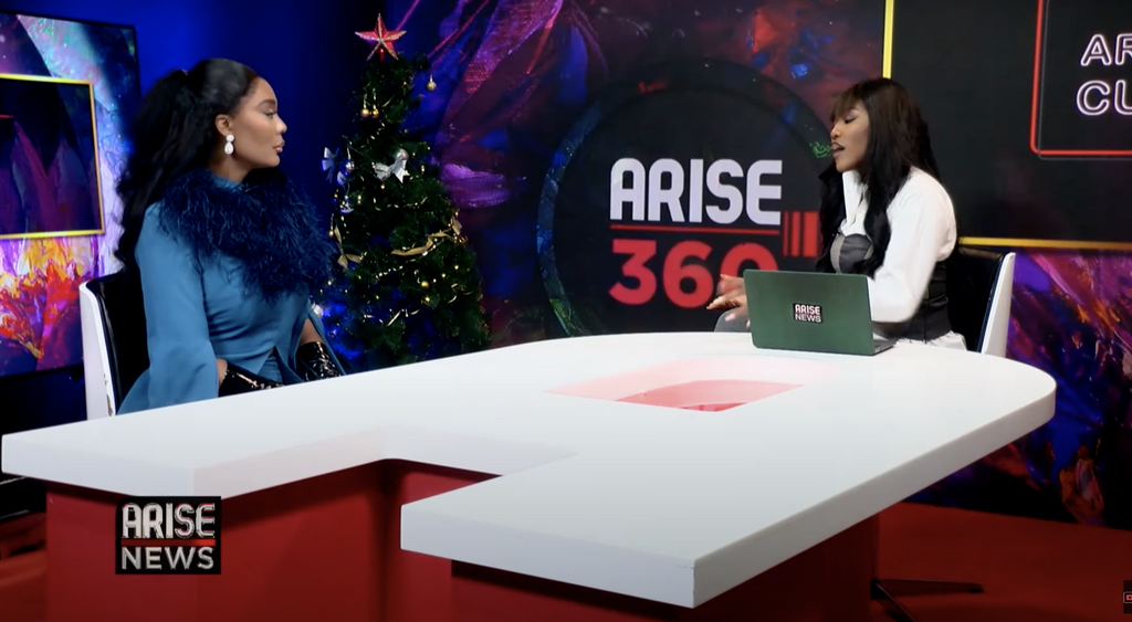 Screenshot of Faith Morey's interview with Arise TV