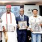 L-R: Sandra Mbanefo Obiago, Founder & Artistic Director, SMO Contemporary Art, and Access Bank Art Curator; Bruce Onobrakpeya, iconic painter, and sculptor; Igwe Nnaemeka Achebe, Obi of Onitsha & Founder, Chimedie Museum; Herbert Wigwe, Group Chief Exe...