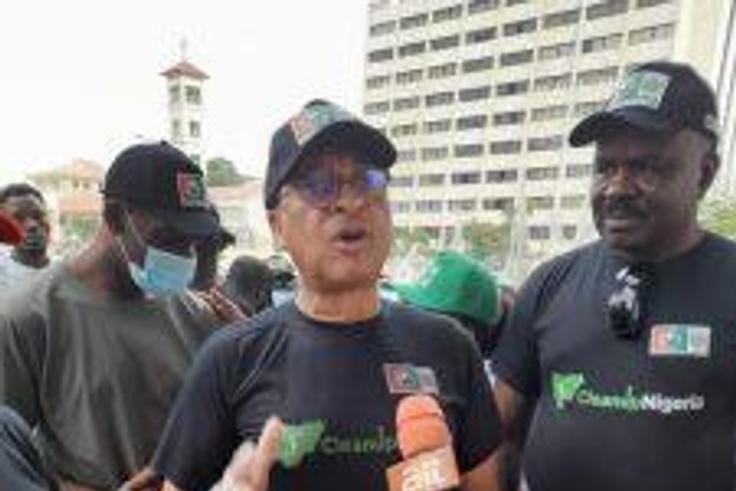 Prof. Pat Utomi, the Convener Big Tent Coalition for Obi-Datti at the National Flag Off of Clean Up Nigeria Project on Saturday in Lagos.