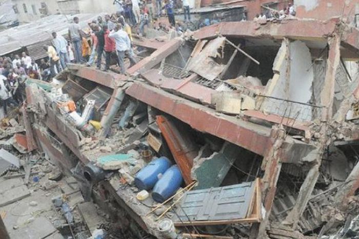 Two-storey building collapses [Peoples Gazette]
