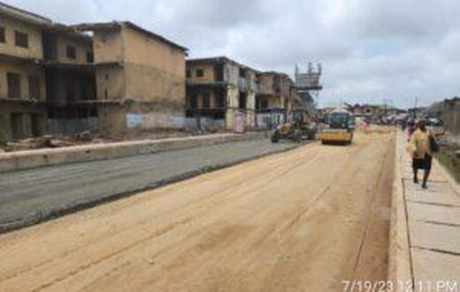 Ongoing Phase 1 reconstruction of Old Ojo Road in Amuwo-Odofin Local Government of Lagos. (Credit: NAN)