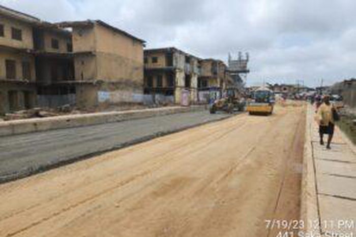 Ongoing Phase 1 reconstruction of Old Ojo Road in Amuwo-Odofin Local Government of Lagos. (Credit: NAN)