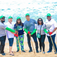 Members of the FBRA at the beach cleanup exercise on Friday to mark World Ocean Day. L-R: Chukwuemeka Aniukwu, Corporate Affairs Manager - South, Nigeria Breweries; Brent Grant, Managing Director, Prima Corporation; Doyinsola Ogunye, Founder, Recycling...