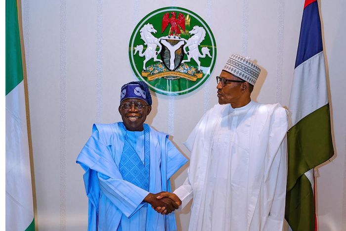 President Muhammadu Buhari and President-elect, Asiwaju Bola Tinubu. [Facebook:BuhariSallau]