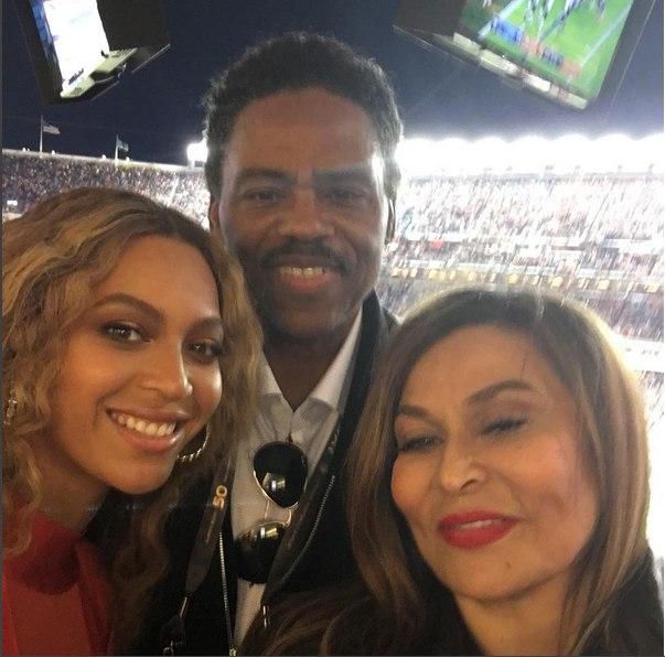 Beyonce with mum, Tina Knowles and husband, Richard Lawson