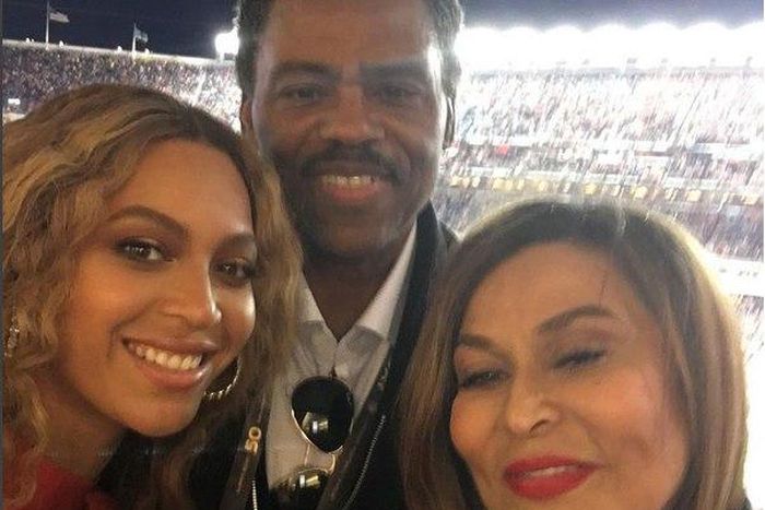 Beyonce with mum, Tina Knowles and husband, Richard Lawson