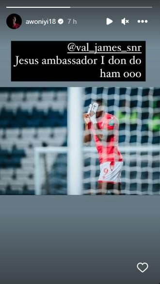 Awoniyi pays homage to Jesus