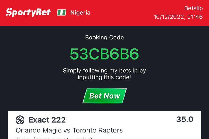 Talented basketball game booked on sportybet