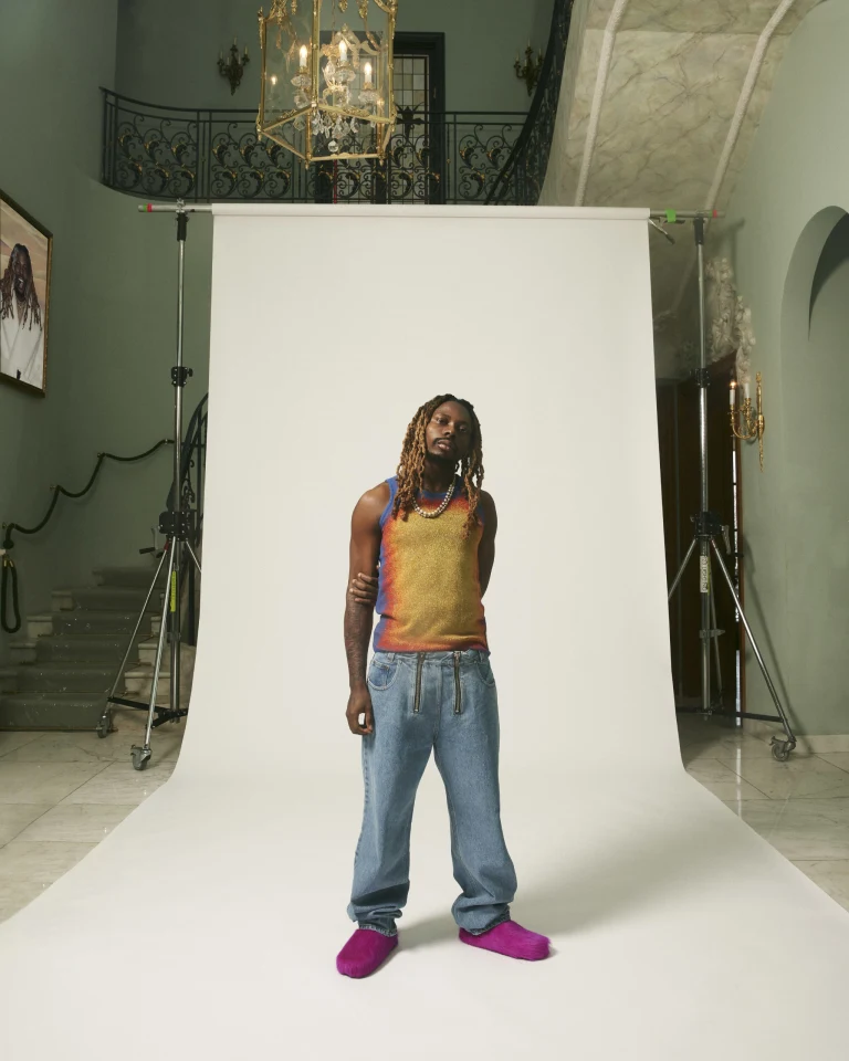 Asake in Gmbh jeans, marni loafers and Y Project tank top [SSesne]