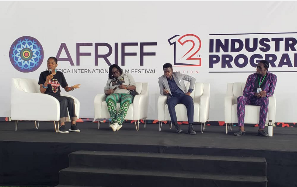 AFRIFF panel session with Tolu Olowofoyeku about Iwaju (extreme right) [Twitter/Shock Ng]