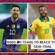 Odds on teams to reach the World Cup semi finals