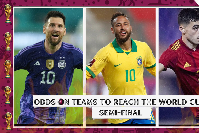Odds on teams to reach the World Cup semi finals