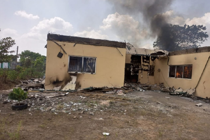 INEC office in Ebonyi was set ablaze on Sunday, November 27, 2022 (Daily Trust)