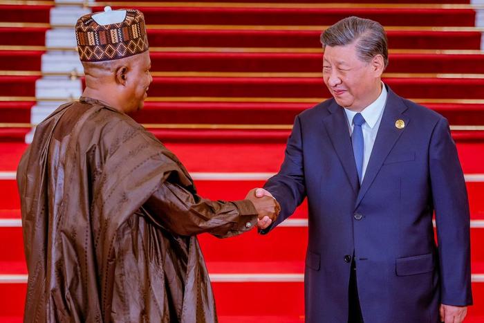 Nigeria's Vice President, Kashim Shettima with Chinese President, Xi Jinping [Presidency]