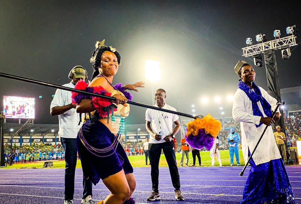 Athlete preforming at the opening ceremony