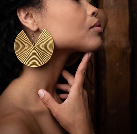 Opt for statement earrings that don't compete with the off-shoulder detail [Etsy]