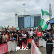 #EndSARS protesters at the Lekki Toll Gate, Lagos