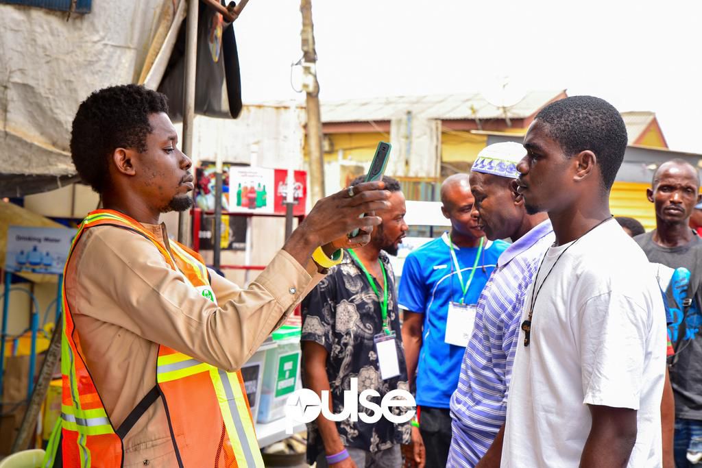 Accreditation of a voter at a polling unit in Lagos State