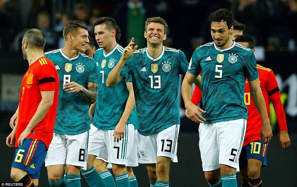 Germany national team players Mats Hummels, Julian Draxler, Thomas Muller