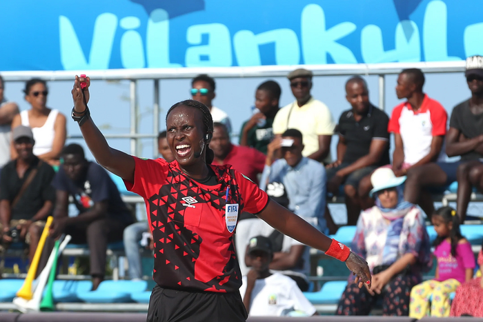 Cynthia Ishimwe makes history as first woman to officiate at Beach Soccer AFCON