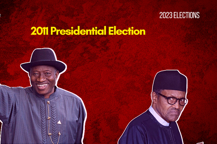 Goodluck Jonathan beat Muhammadu Buhari by more than 10 million votes in the 2011 presidential election