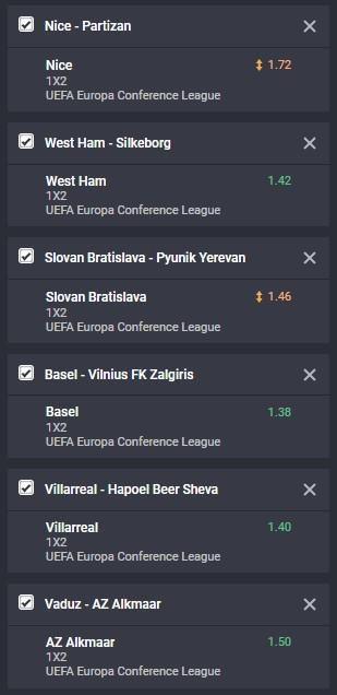 Bet9ja Conference League accumulator
