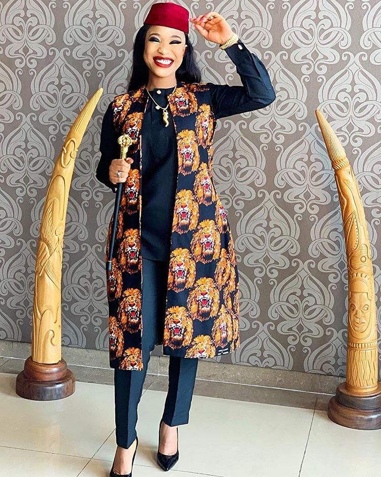 Tonto Dikeh wearing an Isi-Agu [nairaland]
