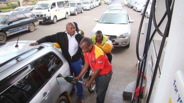 Kenyan motorist at a fuel station