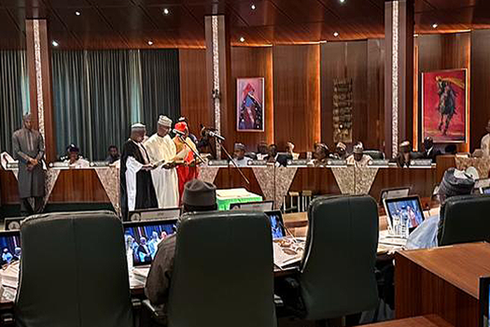 The Federal Executive Council (FEC) meeting in session on Wednesday, May 24, 2023. [Gloria Ume-Ezeoke/Channels TV]