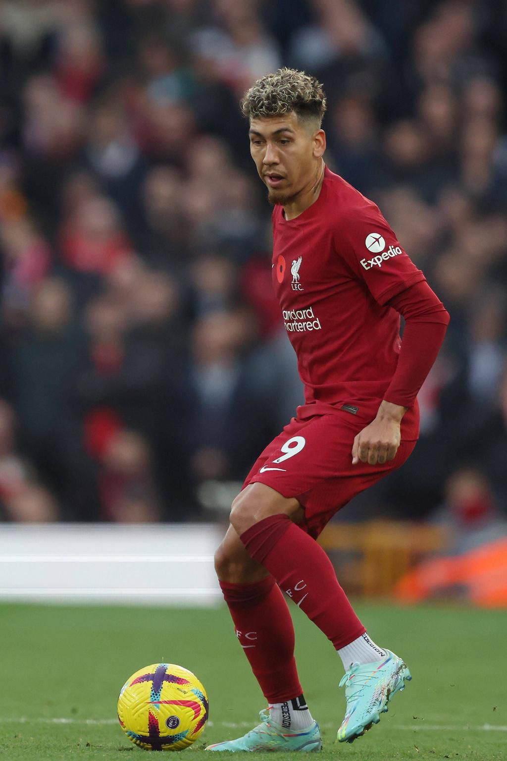 Roberto Firmino of Liverpool in action on November 12, 2022.