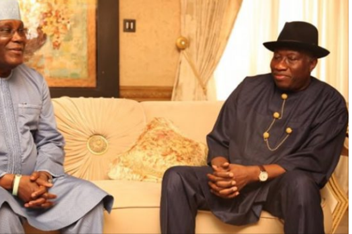 Ex-Vice President, Atiku Abubakar and former President, Goodluck Jonathan (Nigerian eye)
