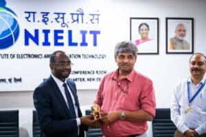 Mr Kashifu Inuwa,Director-General of NITDA with Dr Madan Tripathi, the Director-General of the National Institute of Electronics and Information Technology (NIELIT), India. [NAN]
