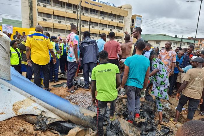 Fixed wing Aircraft  Reg 5NCCQ Airfirst Hospitality and Tour Ltd crashed near Lagos Airport [Twitter: NEMA]