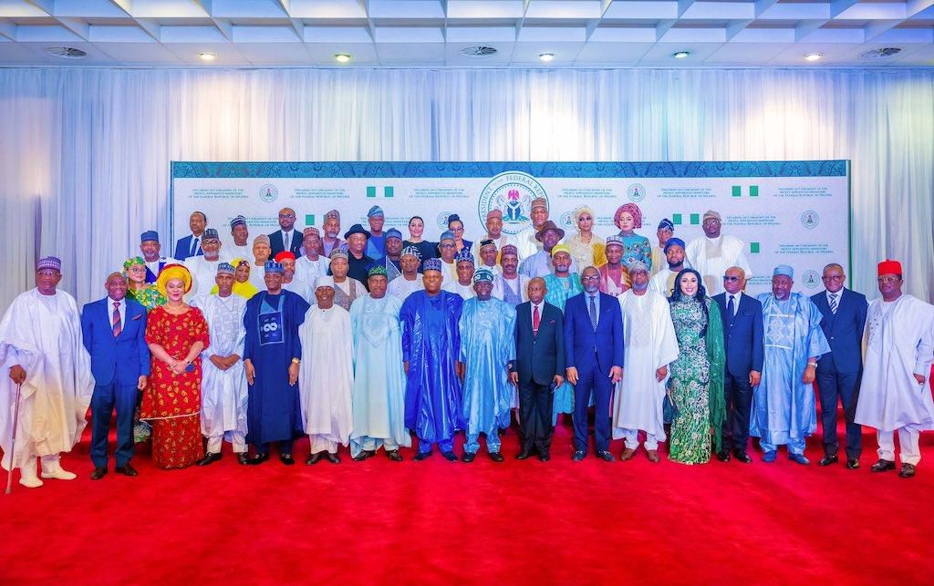 President Bola Ahmed Tinubu and his ministers. [Premium Times]