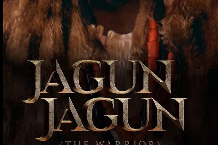 Femi Adebayo's fierce look for Jagun Jagun's first movie poster [Twitter/Niyiakinmolayon]